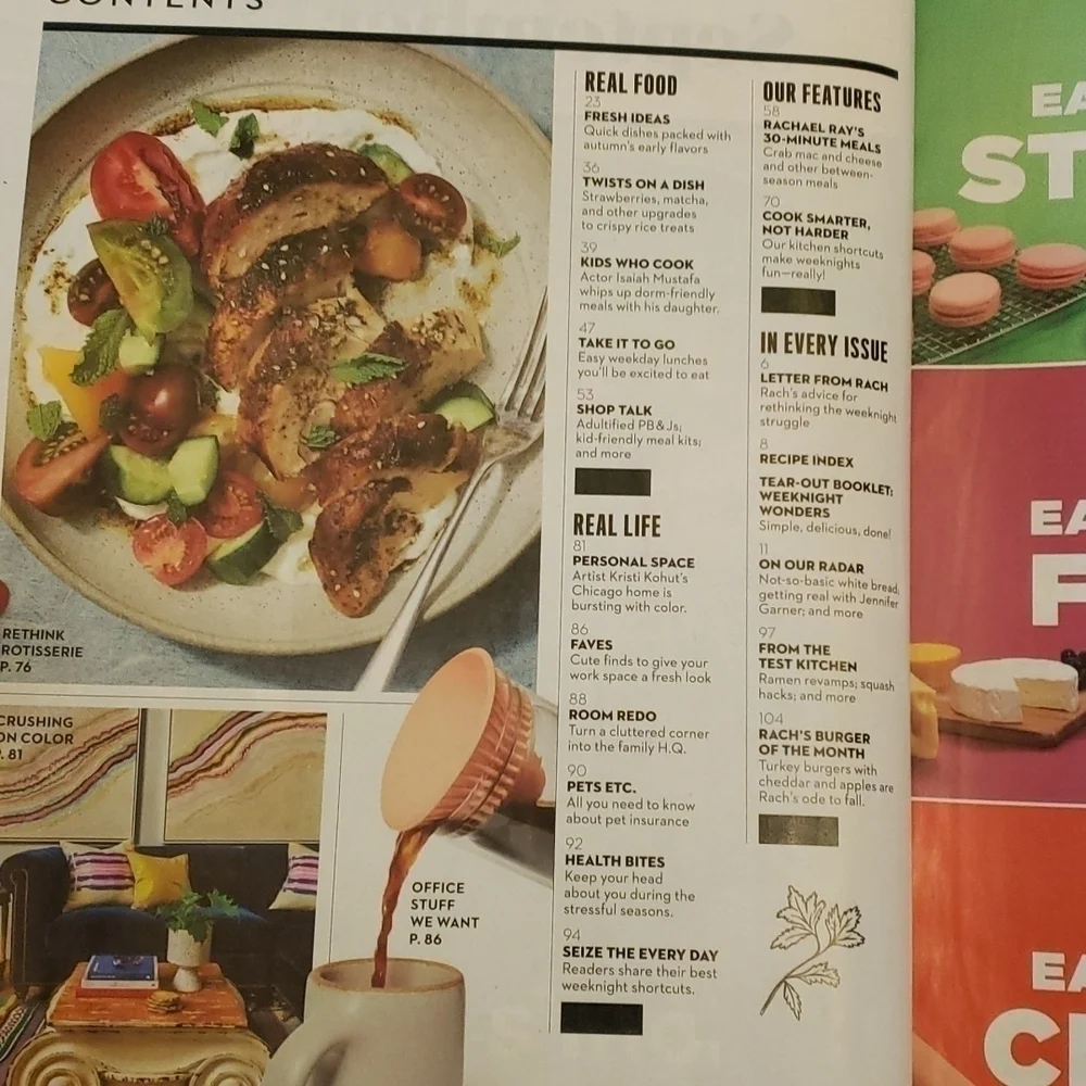 Rachel Ray Everyday Magazine 4 Back Issues plus 1 All Recipes July-Dec 2019